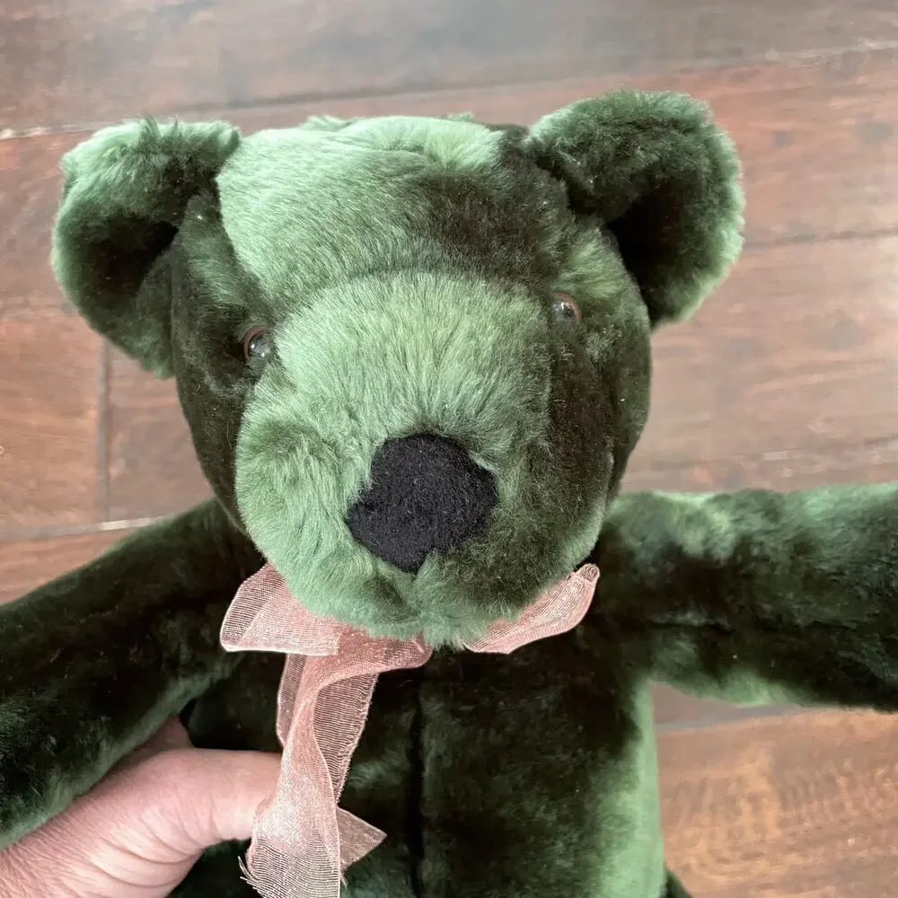 Green Bear Plush TC Dawson by Fiesta Sassy Stuffed Toy Dark Green Toy